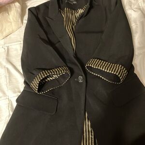 Forever 21 Black Blazer with Gold Accents